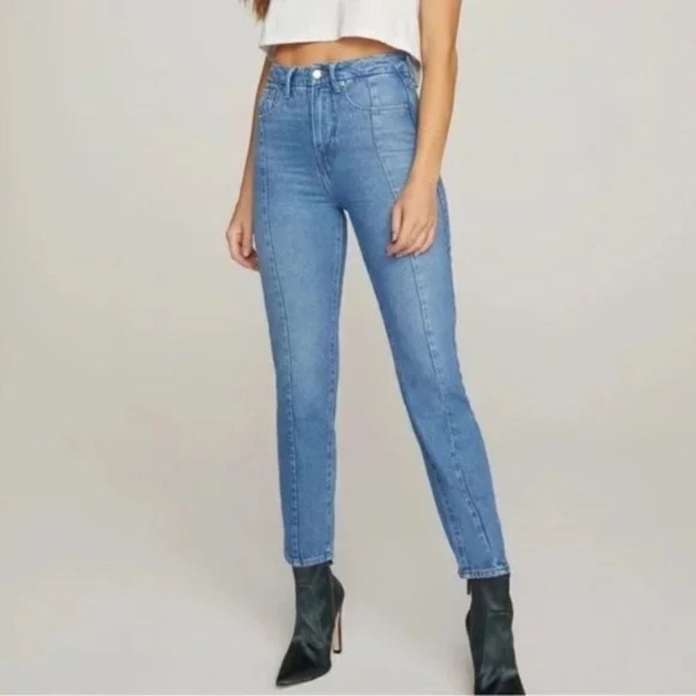 Good American‎ Jeans Women's 4 Blue Good Vintage Clean Seams High Rise Straight